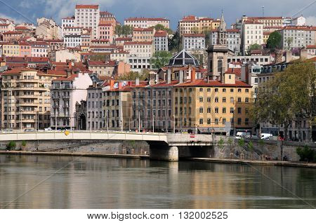 Lyon France - april 13 2016: the Croix Rousse district in spring