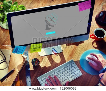 Boardcast Data Transmission GPS Navigation Concept