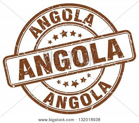 Angola brown grunge round vintage rubber stamp.Angola stamp.Angola round stamp.Angola grunge stamp.Angola.Angola vintage stamp.