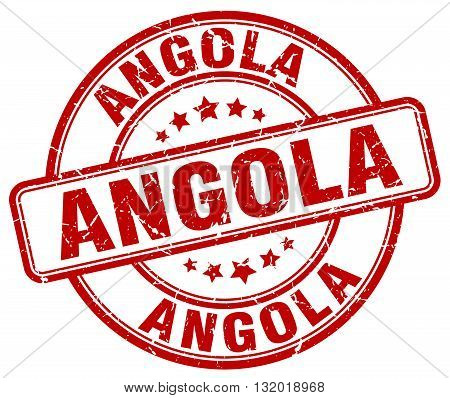 Angola red grunge round vintage rubber stamp.Angola stamp.Angola round stamp.Angola grunge stamp.Angola.Angola vintage stamp.