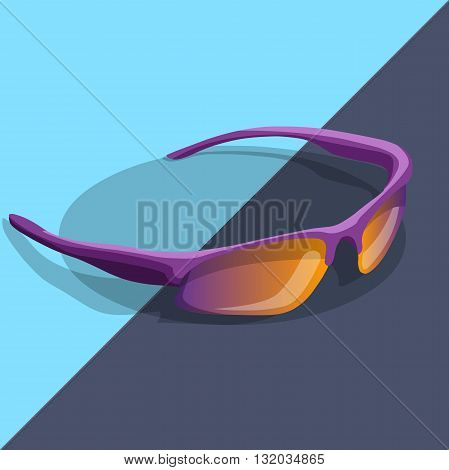 sport sunglasses cartoon glasses isometric color style
