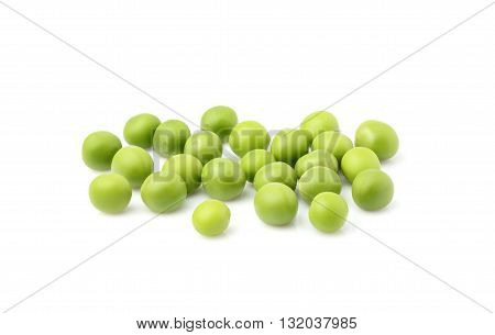 Green peas isolated on a white background.