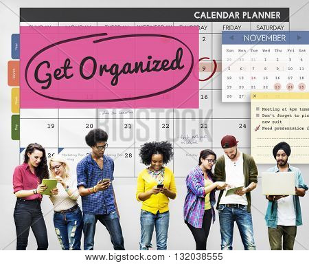 Get Organized Tidy Up Clean Schedule To Do Concept