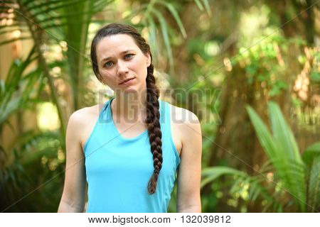 Woman with confused or annoyed look on her face