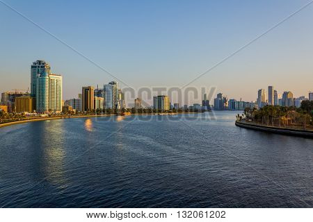Sharjah Cityscape as seen from the bridge