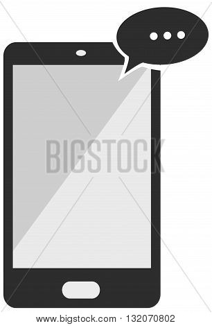 Mobile phone with message icon headphones connection