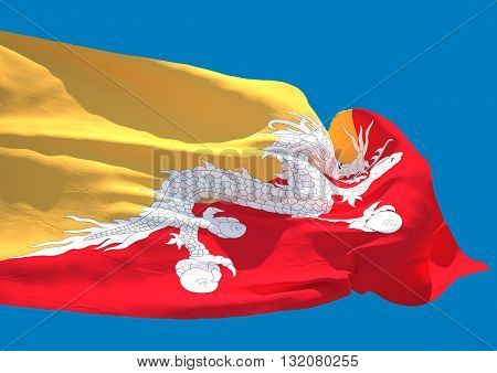 Bhutan wave flag HD Kingdom of Bhutan