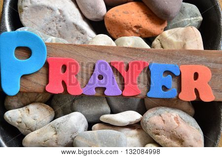 prayer word on a  abstract colorful background