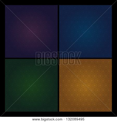 Set of the arabic vector patterns. Dark festive backgrounds