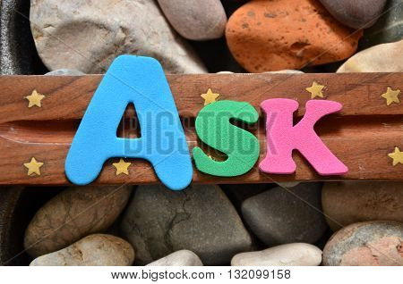 ask word on a abstract colorful  background