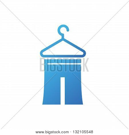 Dry cleaning laundry with hanger vector illustration isolated on white background.