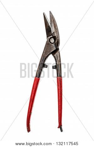 Alligator Shears Pliers For Cutting Sheet Metal With Red Handle