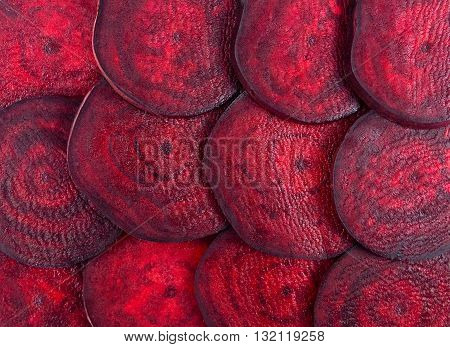 beets Slices of beet discs close-up texture  beets
