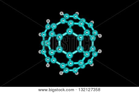 Circumtrindene is a polycyclic aromatic hydrocarbon. 3d illustration