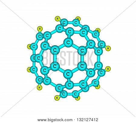 Circumtrindene is a polycyclic aromatic hydrocarbon. 3d illustration