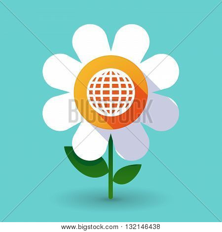Vector Flower With A World Globe