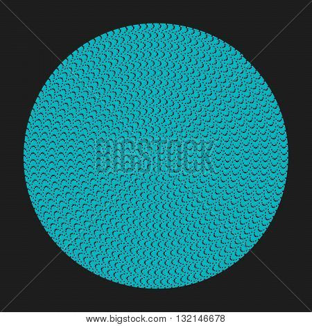 The pattern of pixels on a dark background.