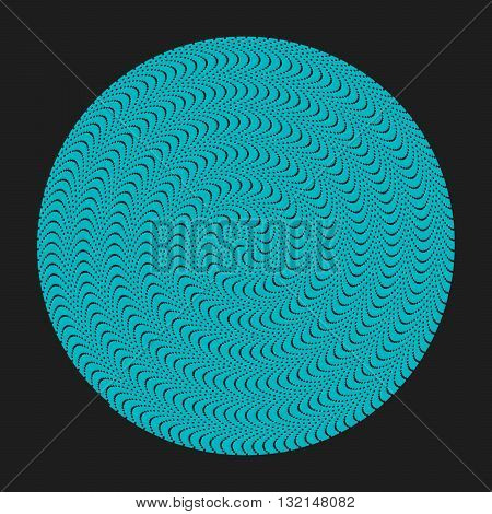 The pattern of pixels on a dark background.