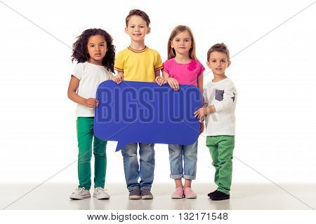 Cute Children With Speech Bubble