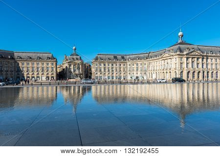 Mirror Fountain In Bordeaux, France