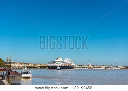Famous Dutch Cruise Ship Prinsendam In Bordeaux, France