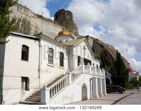 SEBASTOPOL, CRIMEA -AUGUST 13, 2012 : Inkerman cave monastery.