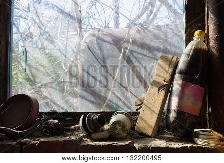 Old objects on screen  background  manufacturing  vintage