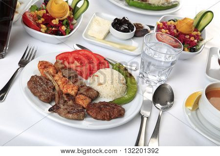 Delicius Food Grill Meats Soup and Salad