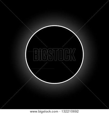 Vector full solar eclipse, space background, vector illustration