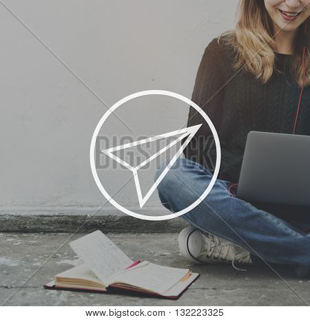 Paper Airplane Rocket Launce Growth Success Start up Concept