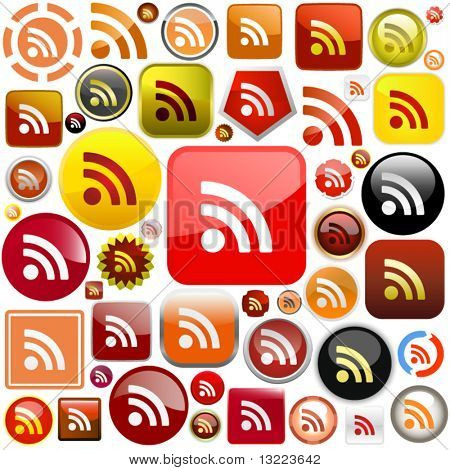 RSS knapper. Vektor illustration til web.