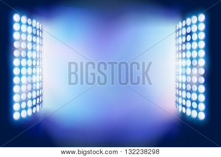 Stadium Floodlights. Vector illustration.