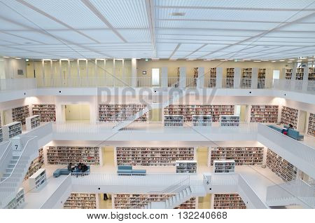 Stuttgart, Germany - May 21, 2015: The Stuttgart Public Library, Opened In October 2011, And Placed
