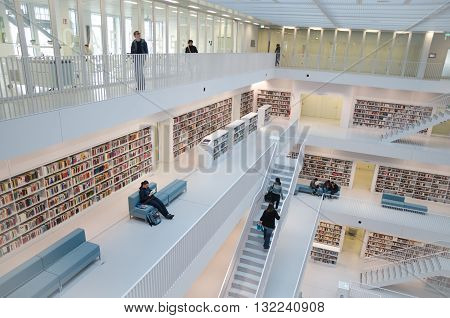 Stuttgart, Germany - May 21, 2015: The Stuttgart Public Library, Opened In October 2011, And Placed