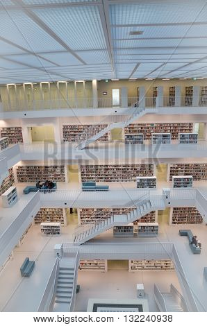 Stuttgart, Germany - May 21, 2015: The Stuttgart Public Library, Opened In October 2011, And Placed