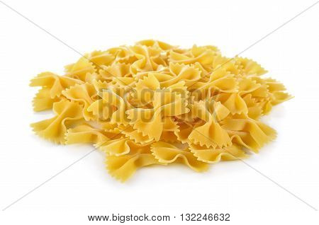 Farfalle (Bow Ties) pasta on white background