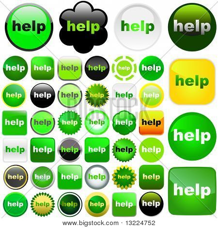 Help button. Vector set for web