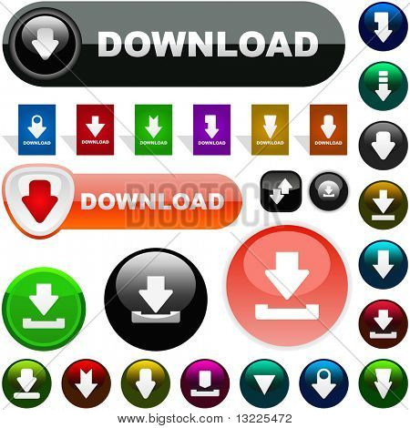 Download buttons. Vector set.
