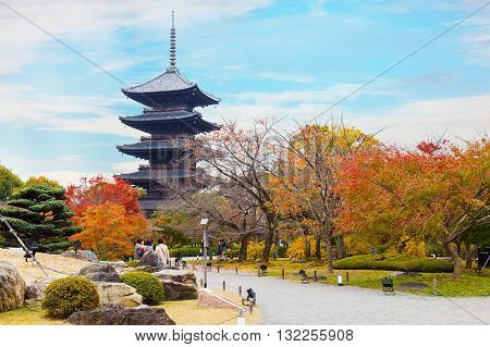 KYOTO JAPAN - NOVEMBER 23 2015: Toji temple literally 