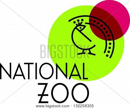 Vector flat simple minimalistic animal logo. Peacock logo. Bird icon, bird sign, symbol isolated on white background.  Nature park, national zoo, pet shop logo, animal food store logo.