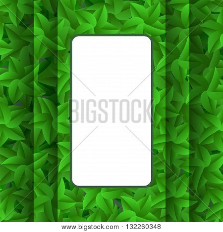 Green Leaves Pattern. Evergreen Hedgegrow. Summer Leaves Background