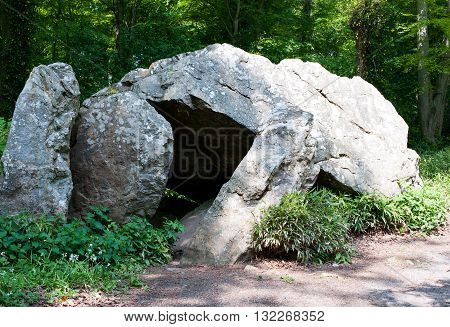 Old Stone dolmen in deerpark Dublin Irelnad.