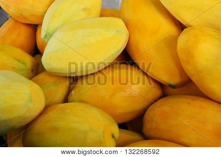Ripe Mangoes, Ripe mango on the thai market. Selective focus