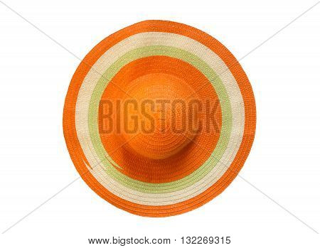 orange floppy hat isolated on white background