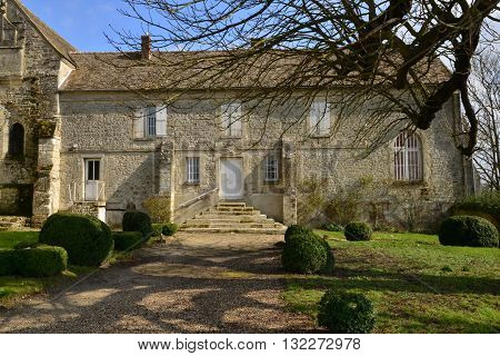 Serans France - march 14 2016 : the presbytery placed side by side the church