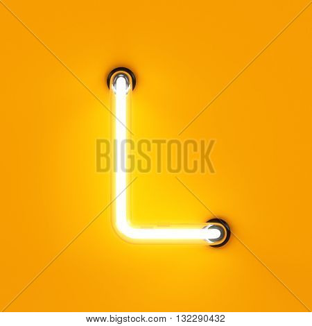 Neon Light Alphabet Character L Font