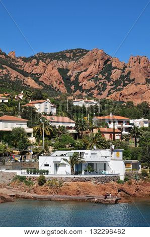 Saint Raphael France - april 14 2016 : the Esterel Massif