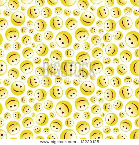 Patrones sin fisuras con la cara de sonrisa. Ilustración del vector.