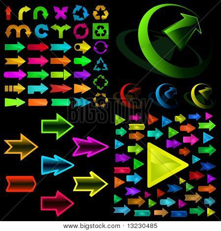 Векторный набор полезных стрелы. Великие коллекции вектора.