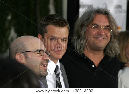 Paul Greengrass and Matt Damon at the Los Angeles premiere of 'The Bourne Ultimatum' held at the ArcLight Cinemas in Hollywood, USA on July 25, 2007.